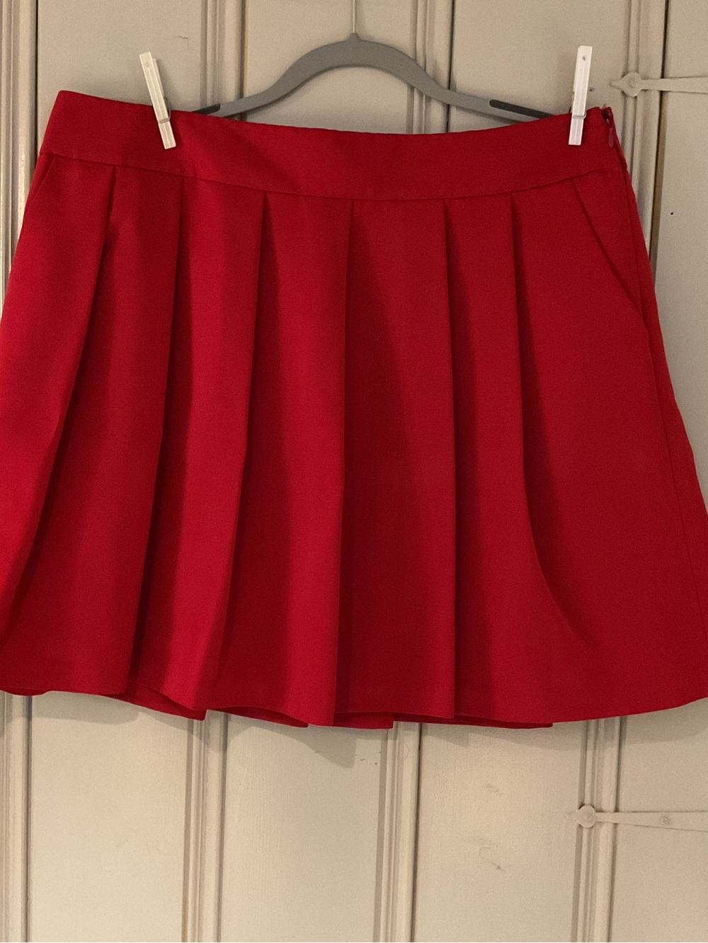 Red Pleated Women’s Skirt